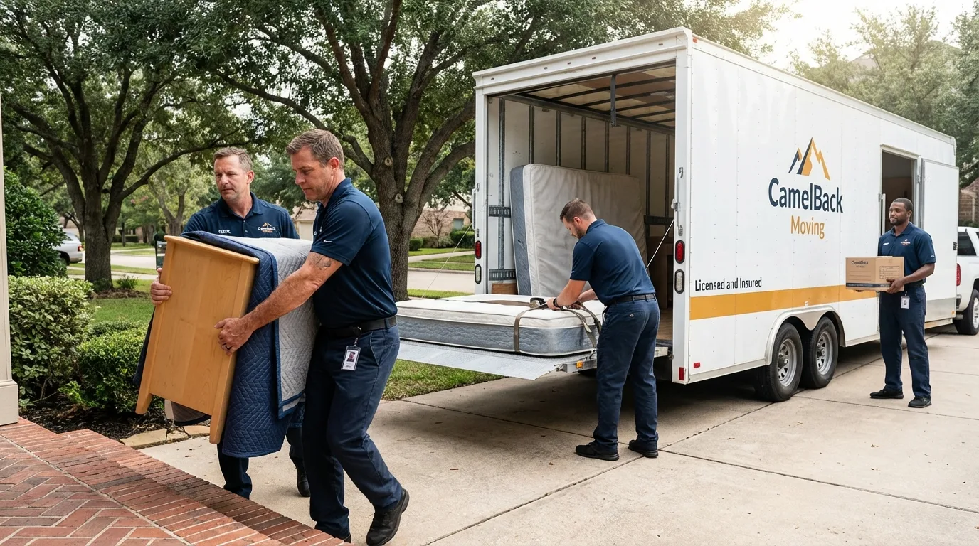Crew loading residential truck for cross-state move from Lewisburg, PA